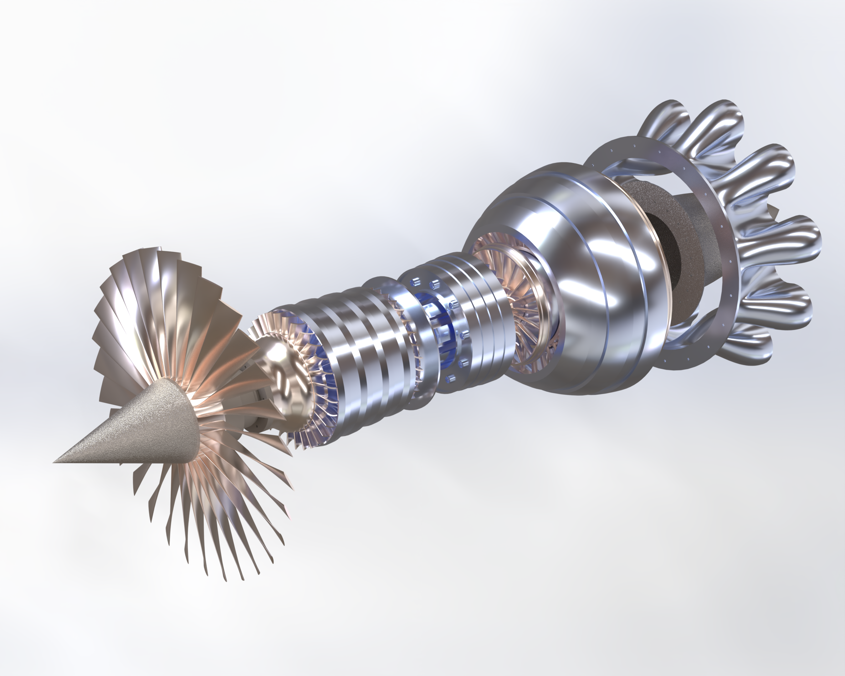 高细节涡轮风扇发动机