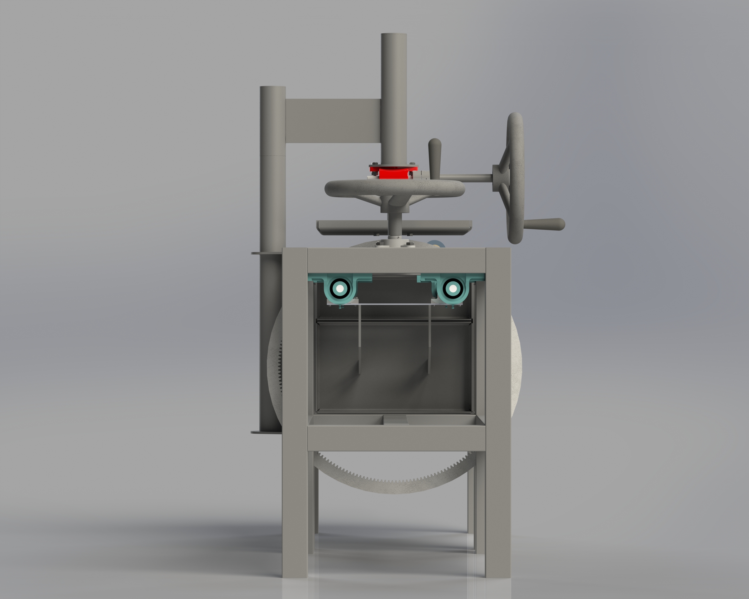 带包裹系统的手动垃圾压实机，双压缩机构 _ 论文原型