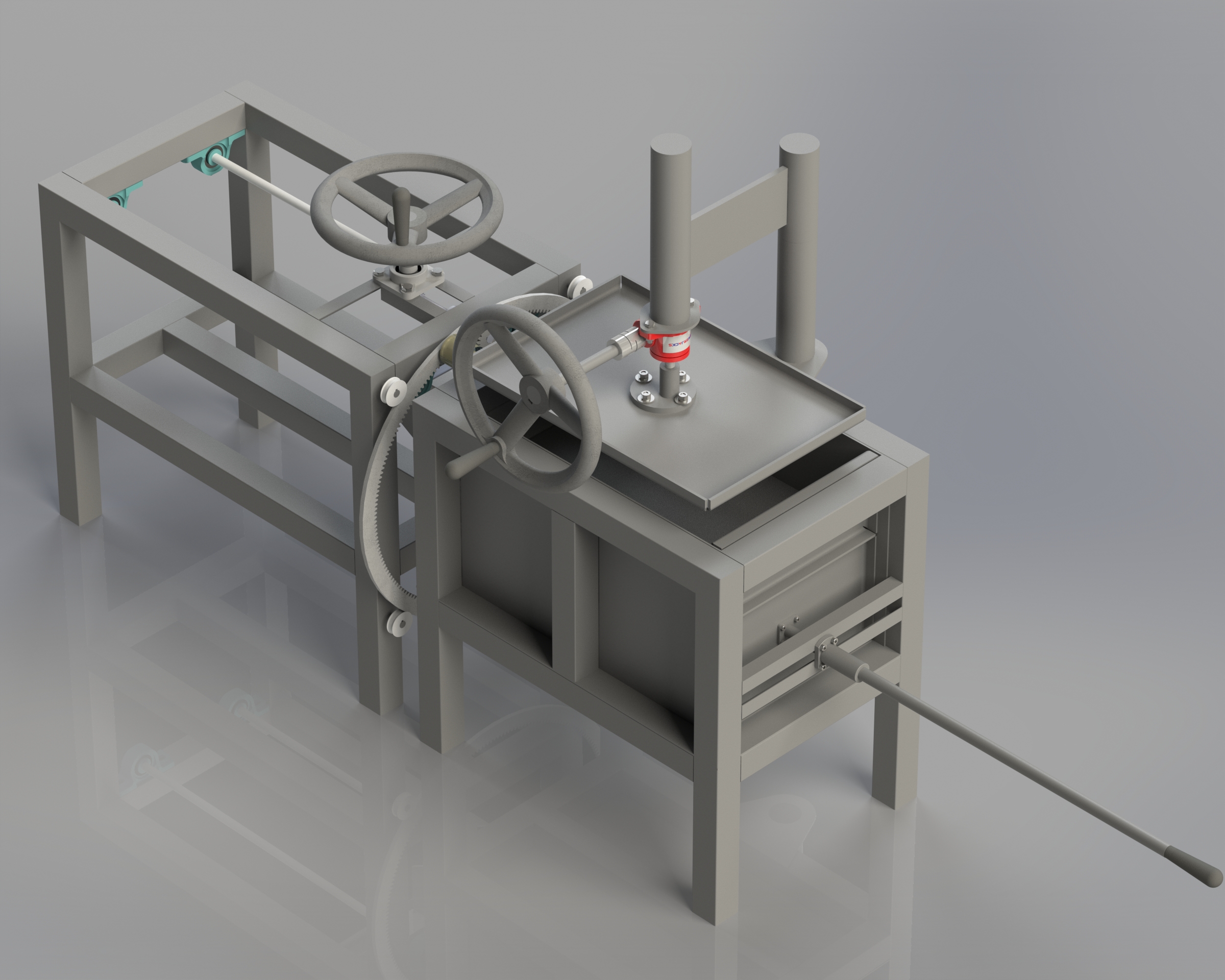 带包裹系统的手动垃圾压实机，双压缩机构 _ 论文原型