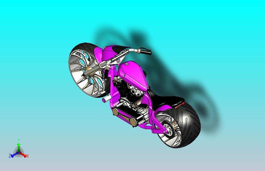 V型双缸摩托车模型