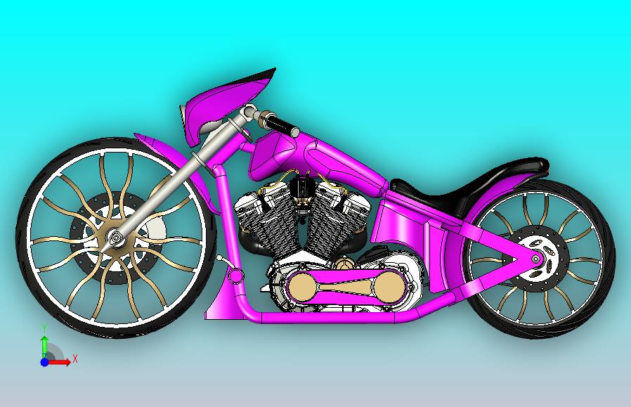 V型双缸摩托车模型