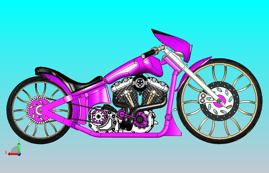 V型双缸摩托车模型