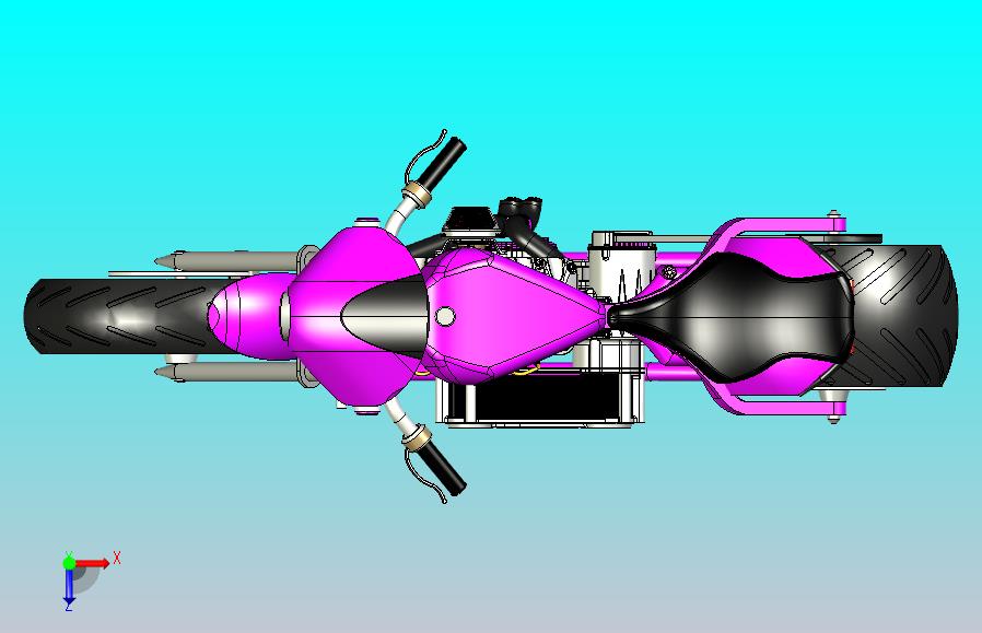 V型双缸摩托车模型