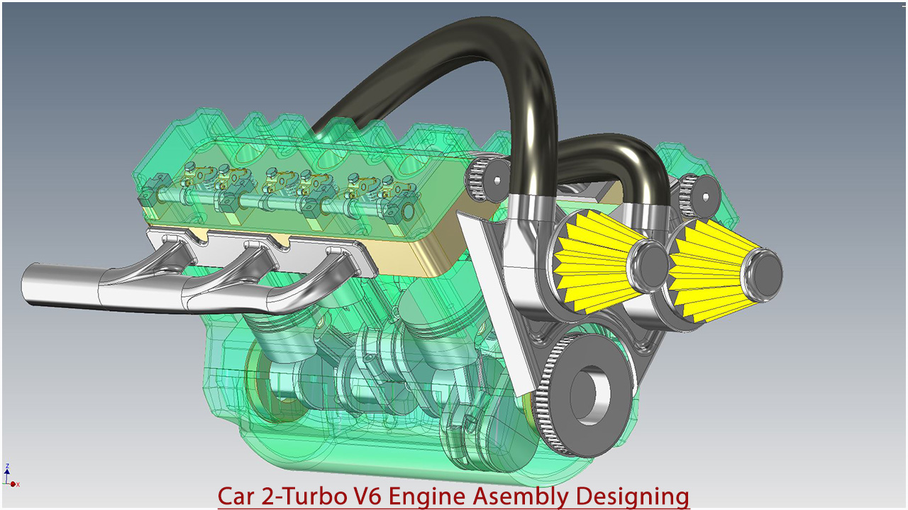 汽车发动机（2涡轮增压V6）广告。