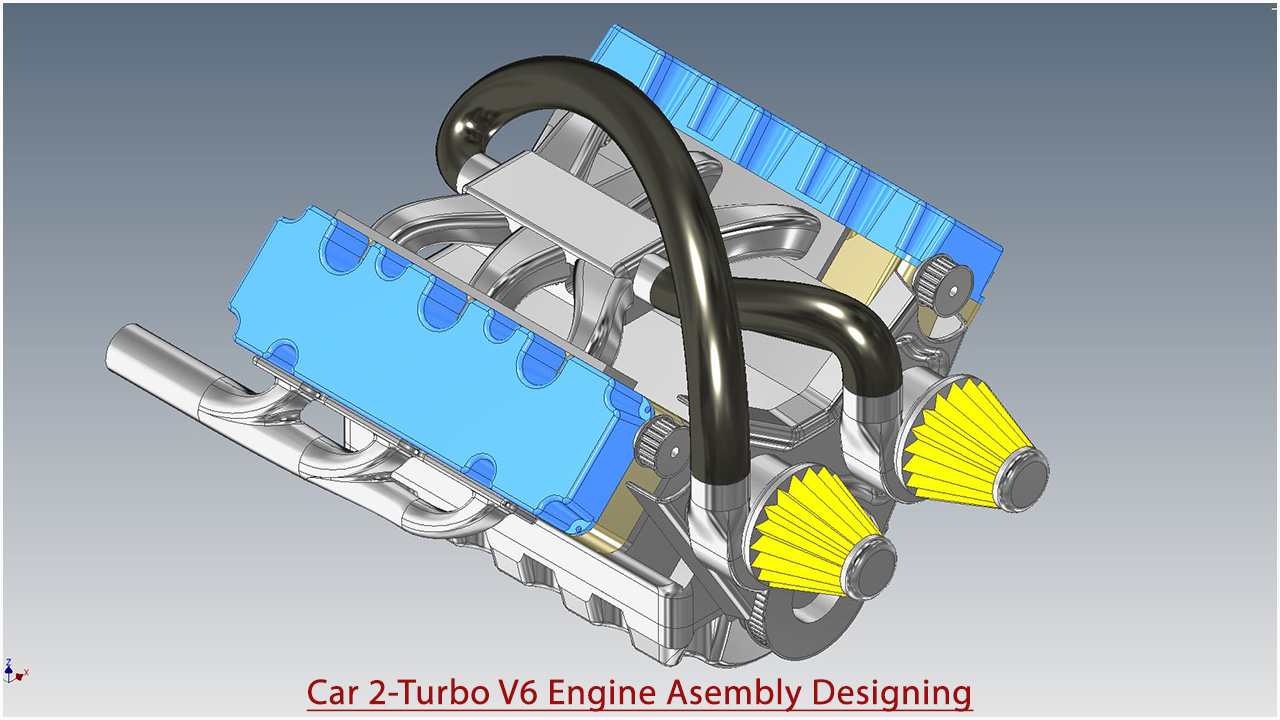 汽车发动机（2涡轮增压V6）广告。