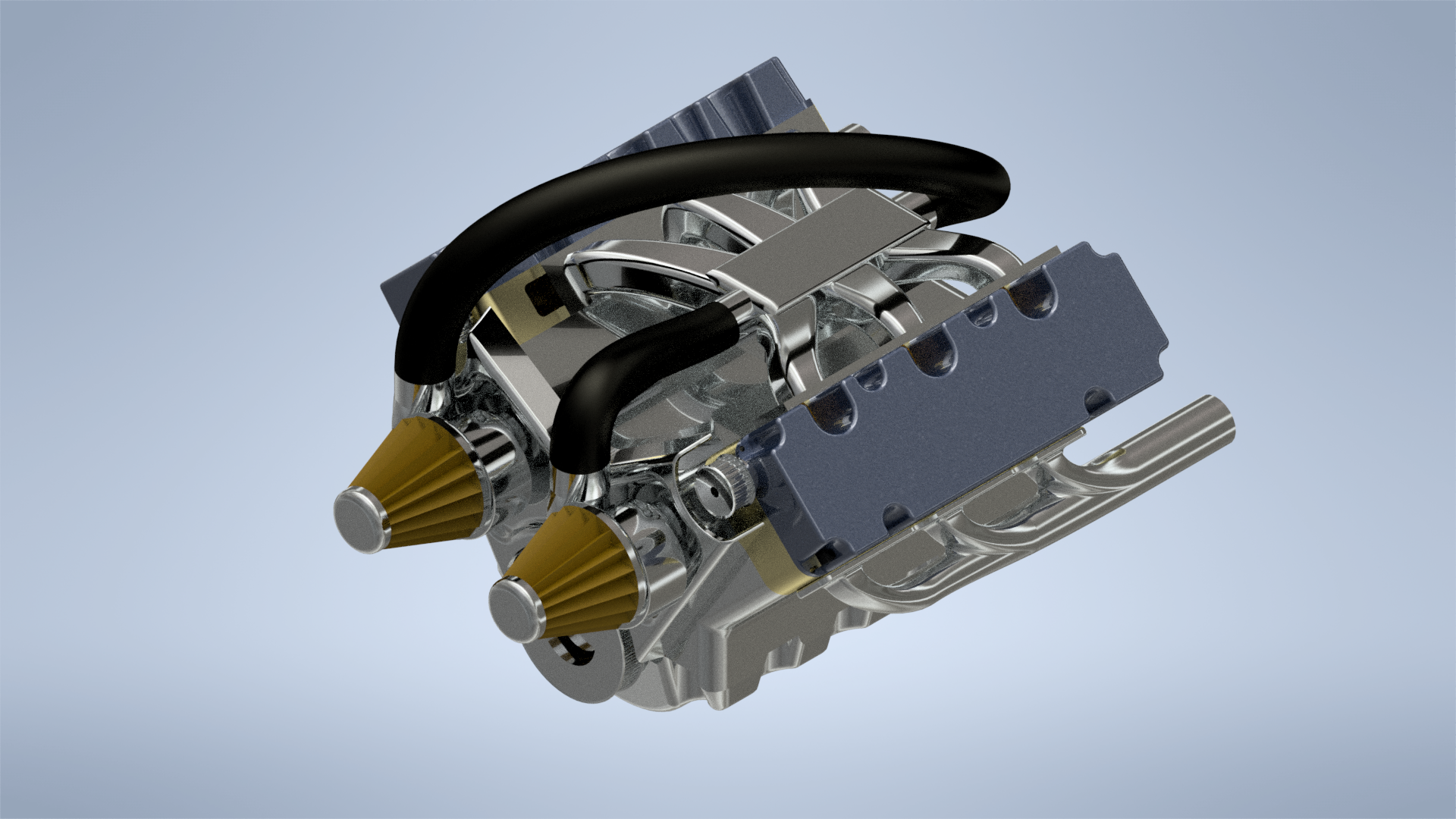 汽车发动机（2涡轮增压V6）广告。