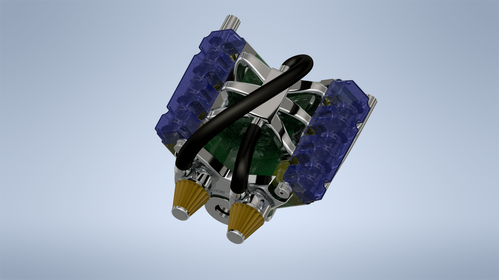 汽车发动机（2涡轮增压V6）广告。