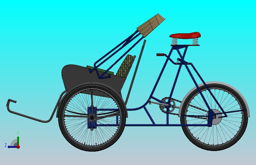 三轮人力车模型