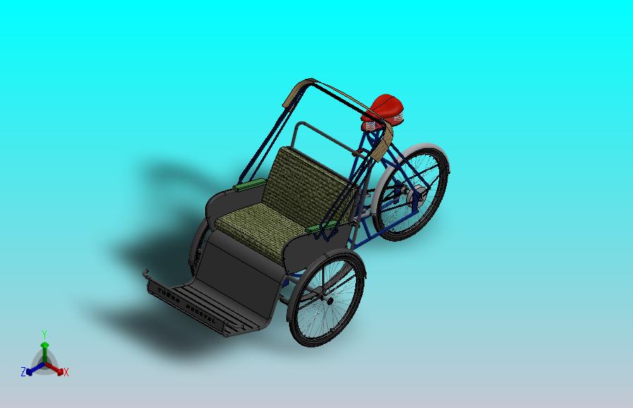 三轮人力车模型