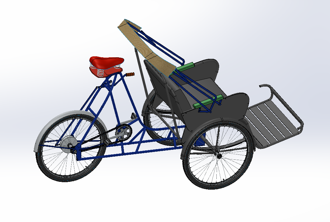 三轮人力车模型