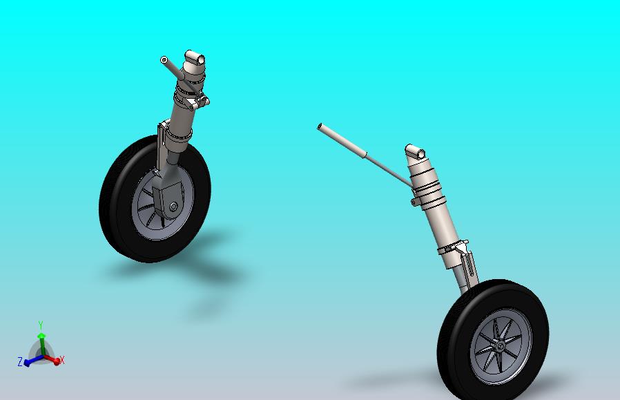 一对无人机后起落架模型