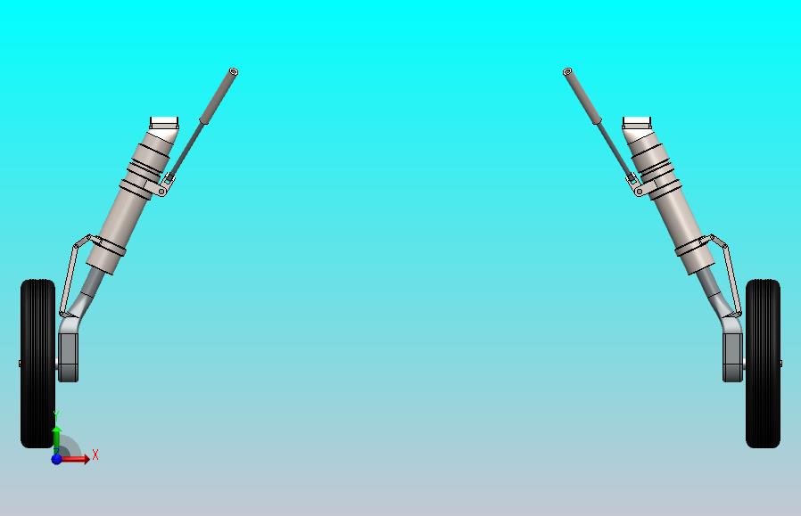 一对无人机后起落架模型