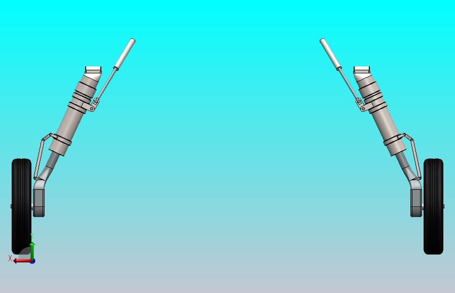 一对无人机后起落架模型