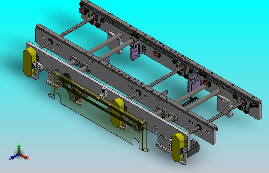 可调节宽度的双列皮带输送组件