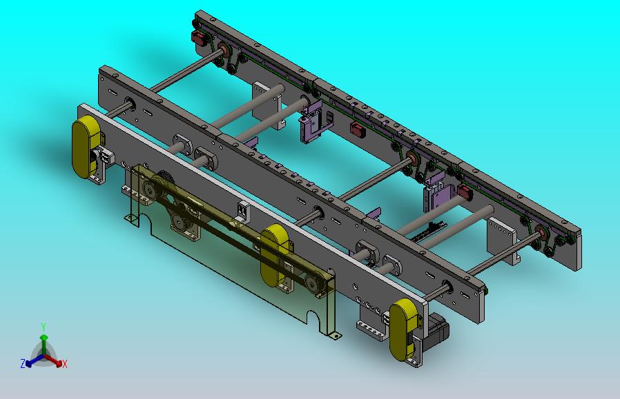 可调节宽度的双列皮带输送组件