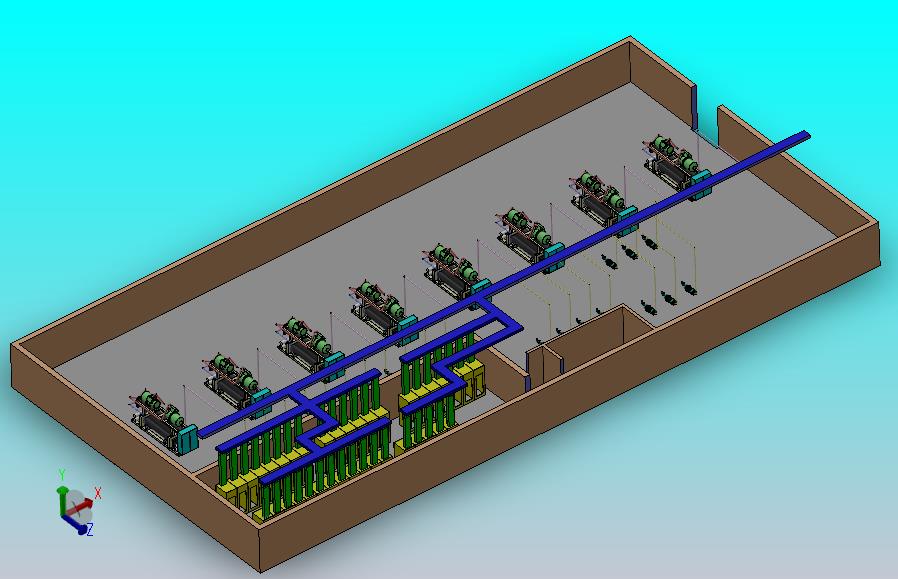机房空调系统3D模型