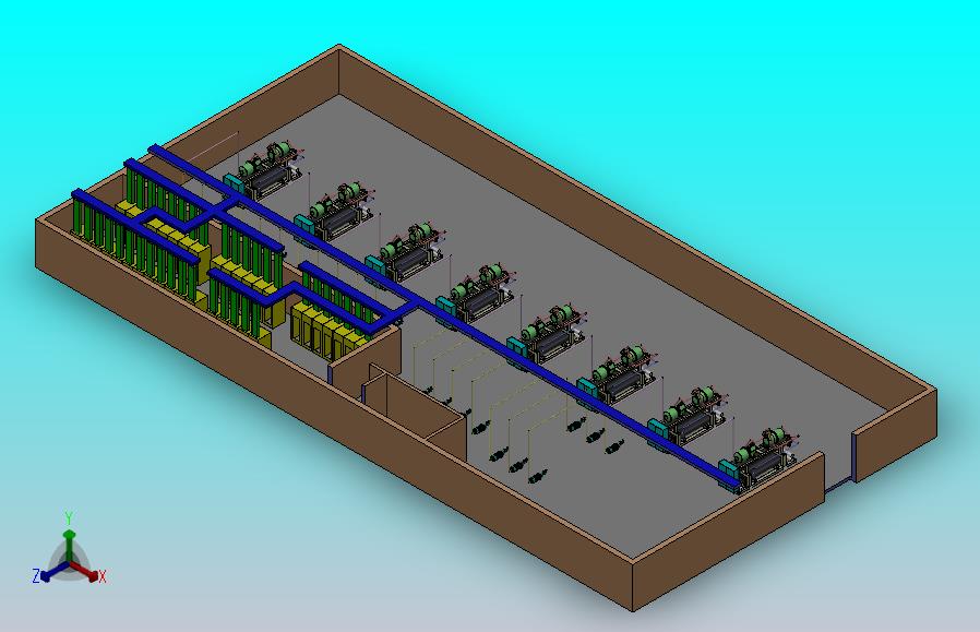 机房空调系统3D模型