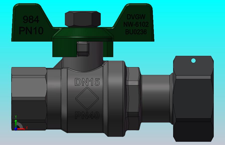 带松套螺母的手动球阀