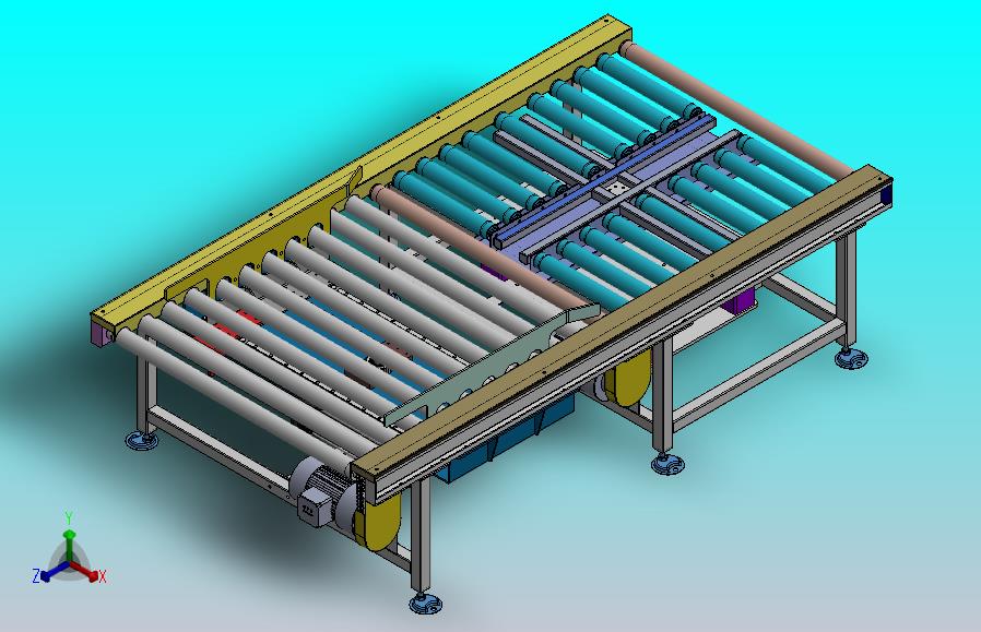 带顶升旋转功能的滚筒输送机