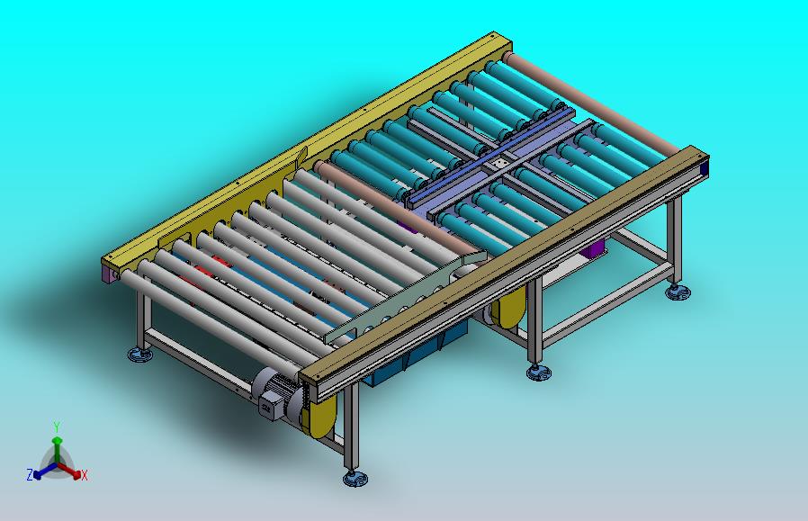 带顶升旋转功能的滚筒输送机