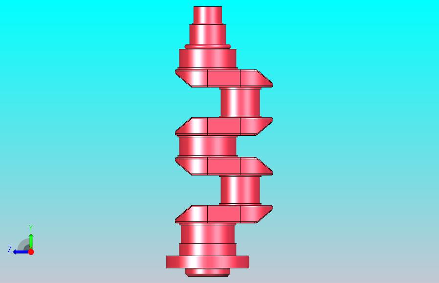 二缸四冲程发动机.曲轴