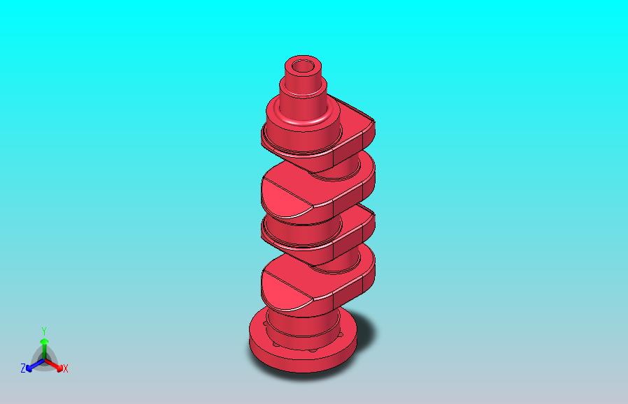 二缸四冲程发动机.曲轴