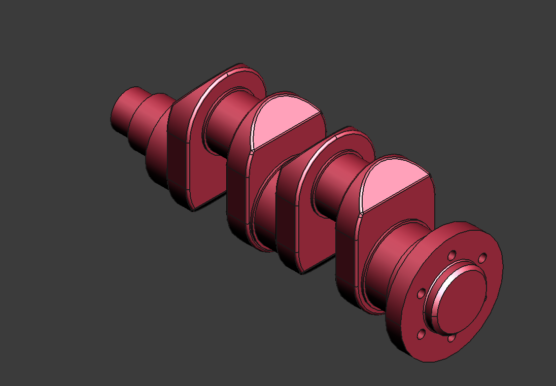 二缸四冲程发动机.曲轴