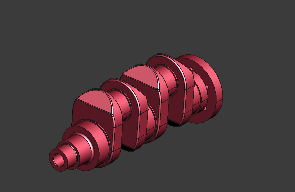 二缸四冲程发动机.曲轴