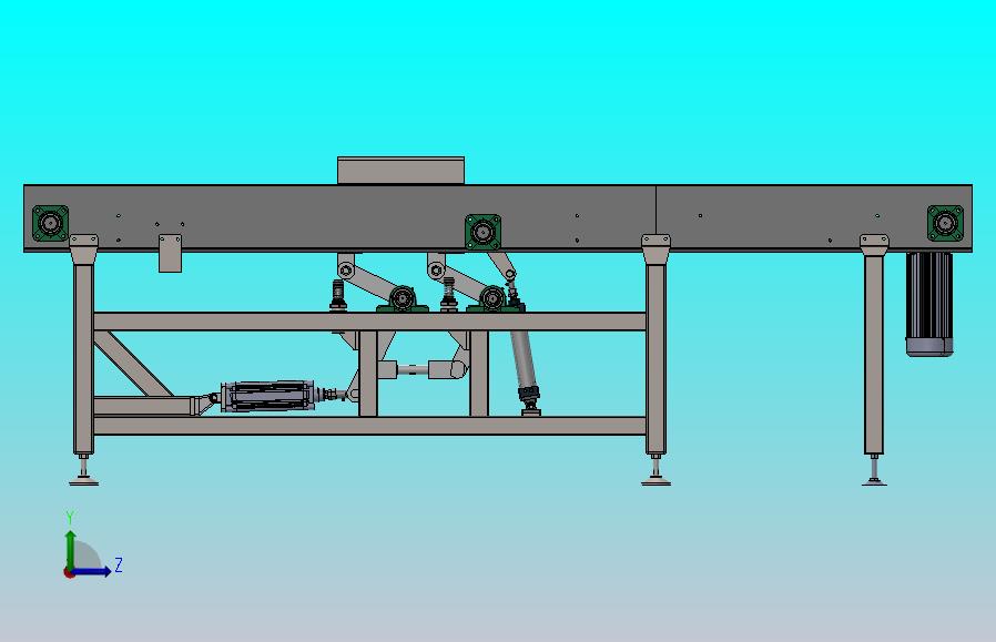 带阻挡顶升功能的三列链板输送机