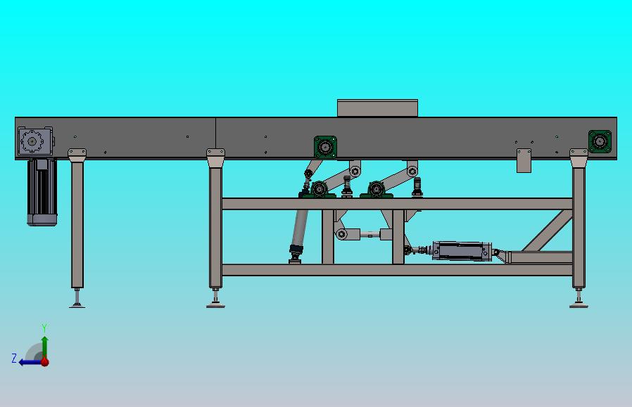 带阻挡顶升功能的三列链板输送机