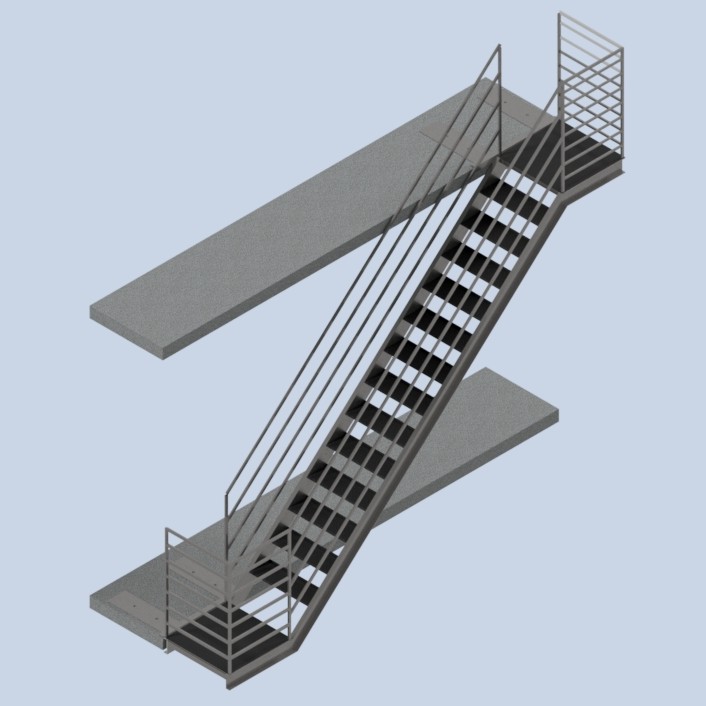 带 U-Be 的钢楼梯