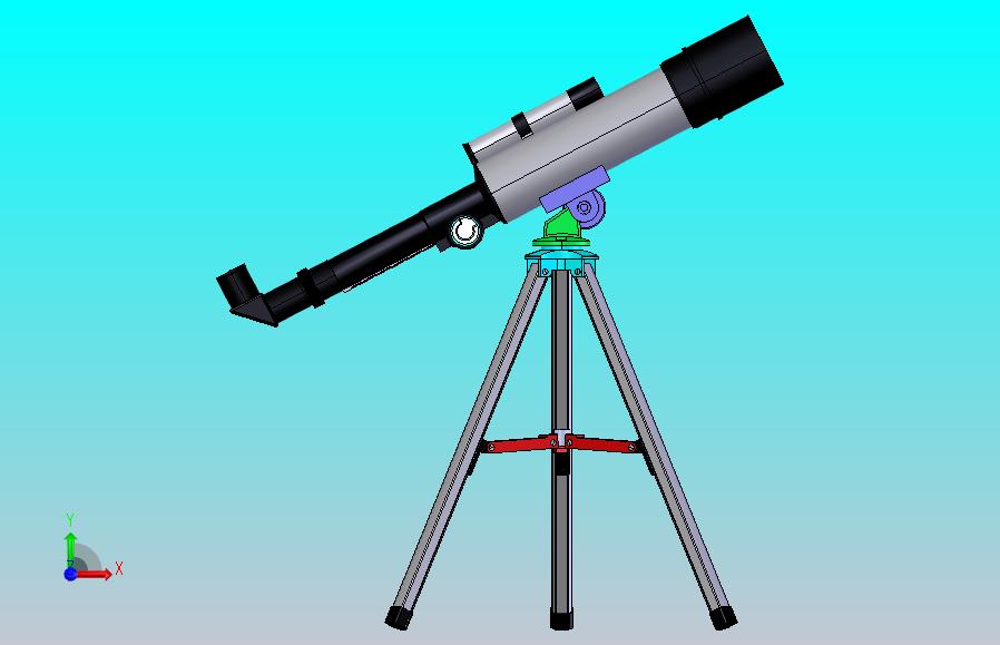 天文望远镜模型（带支架）