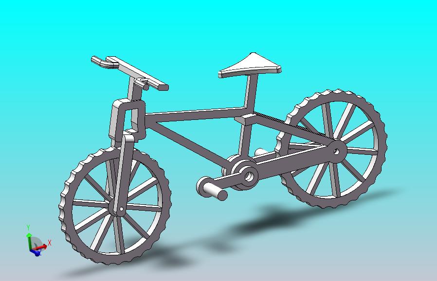 木质拼接齿状自行车装配