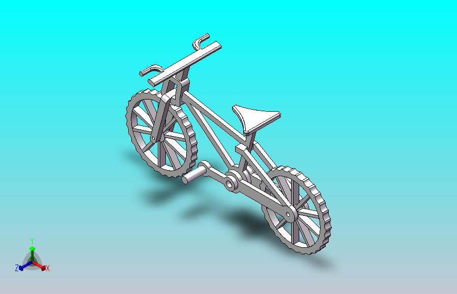 木质拼接齿状自行车装配