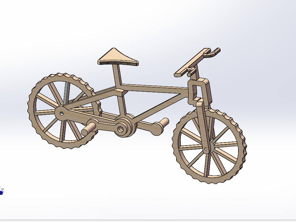 木质拼接齿状自行车装配