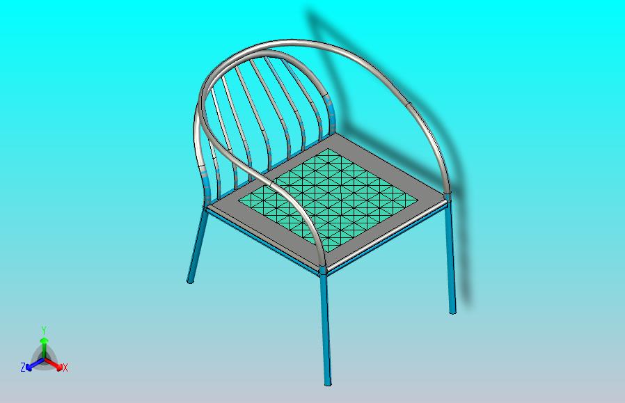 椅子三维模型带工程图、渲染图