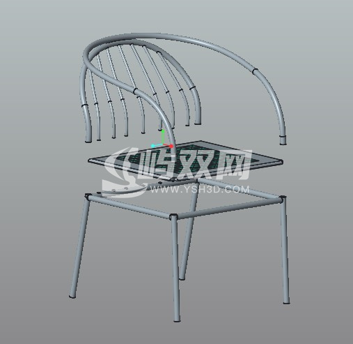 椅子三维模型带工程图、渲染图