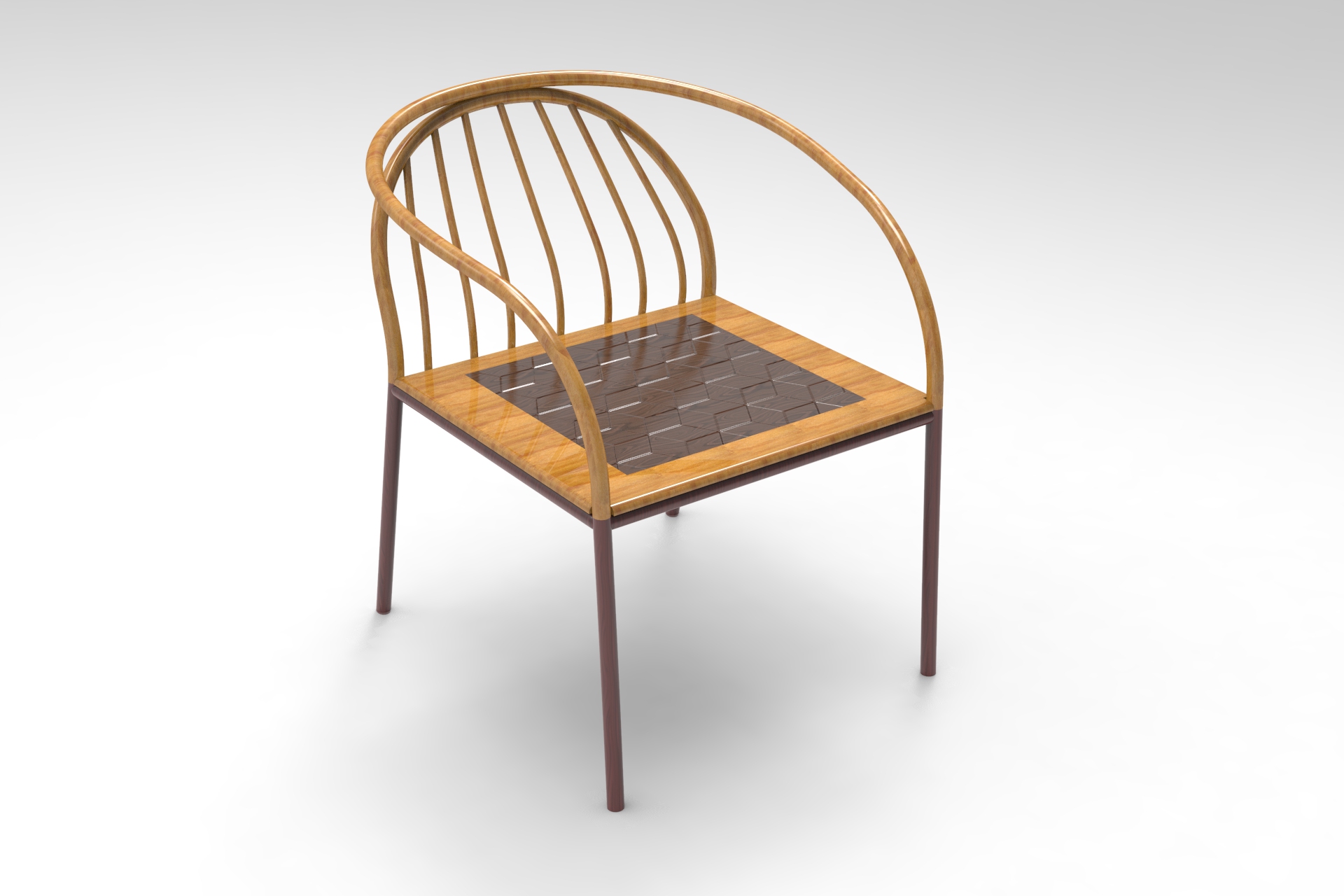 椅子三维模型带工程图、渲染图