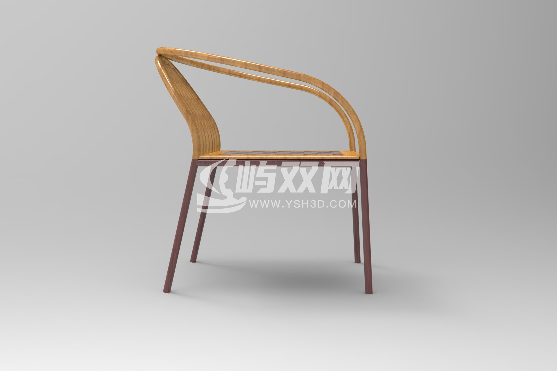 椅子三维模型带工程图、渲染图