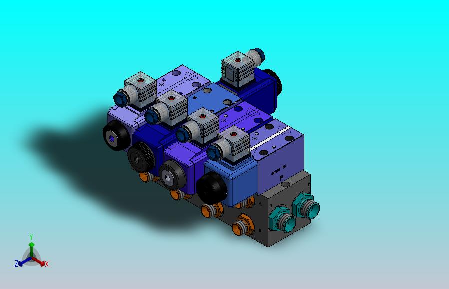 液压块（DGM-3-4E-12-R）（4站）配备4个伊顿（EATON）电磁驱动单向阀（单级）