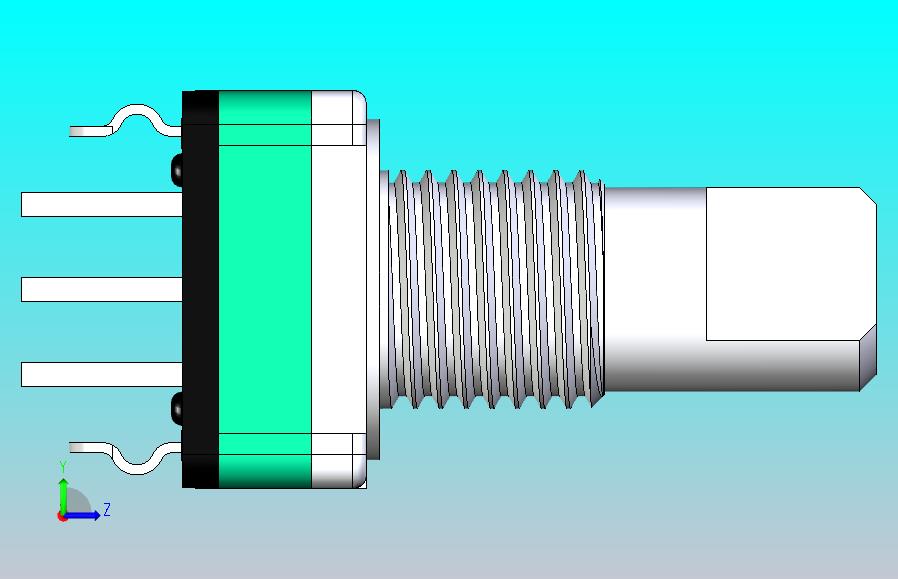 电位器，PCB安装，立式，M7，执行器高度15毫米，总高度21.8毫米