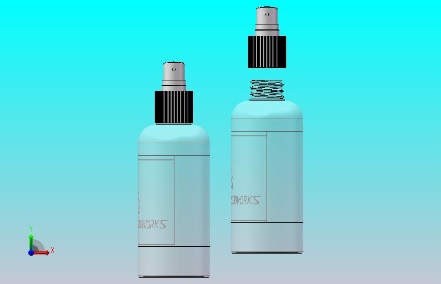 酒精消毒喷雾瓶子装配