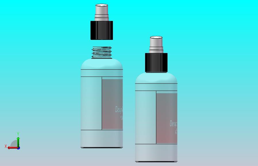 酒精消毒喷雾瓶子装配