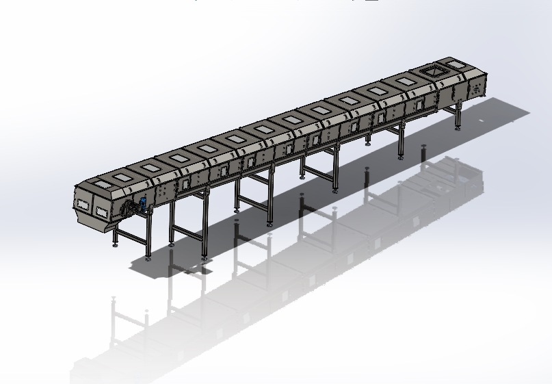 食品卫生材料模块化倾斜输送机。