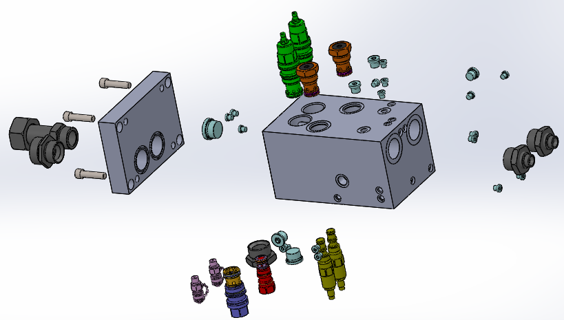 定制液压块，带插装阀腔及所有组件