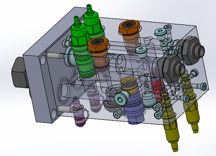 定制液压块，带插装阀腔及所有组件