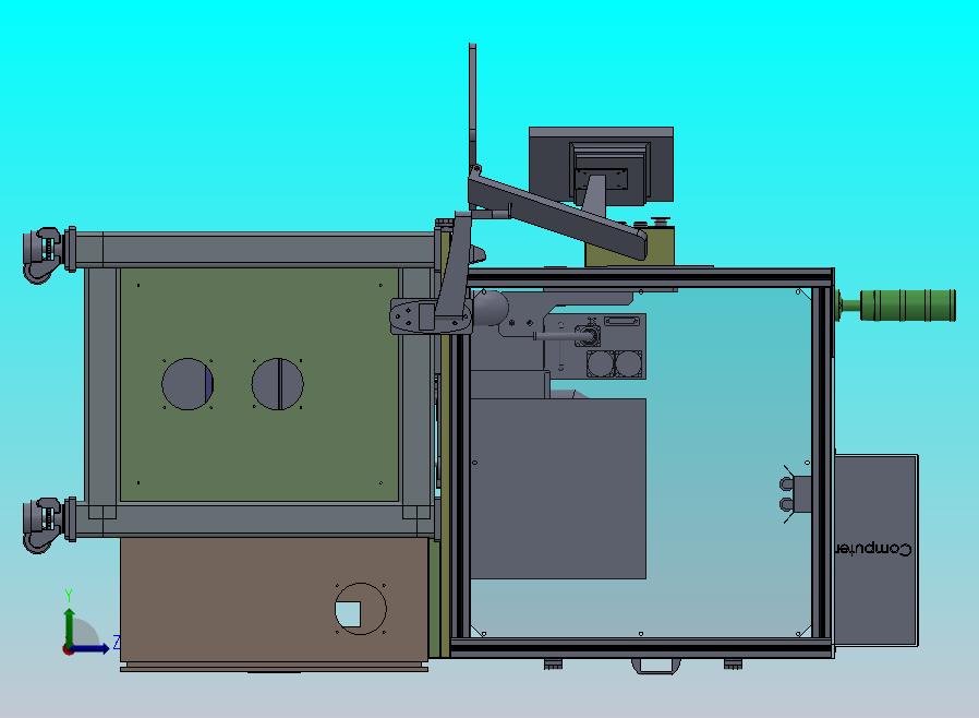 生产线检测打印追溯标签的机架工位3D模型