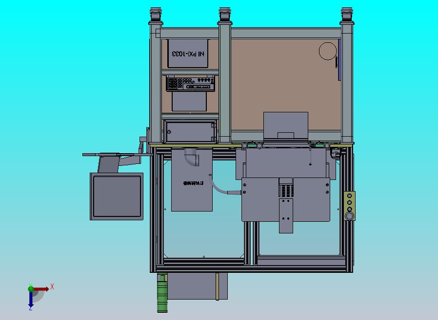 生产线检测打印追溯标签的机架工位3D模型