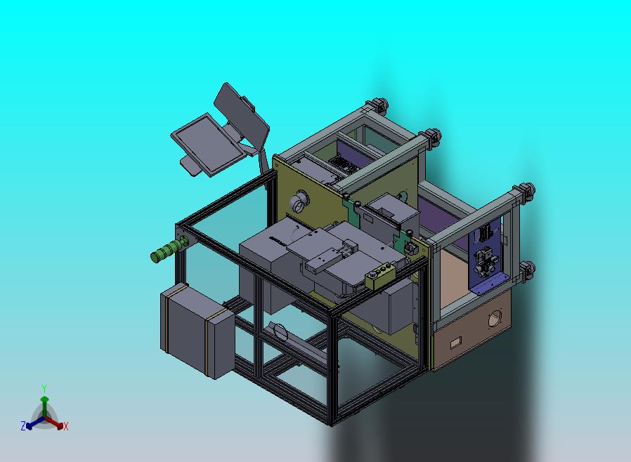 生产线检测打印追溯标签的机架工位3D模型