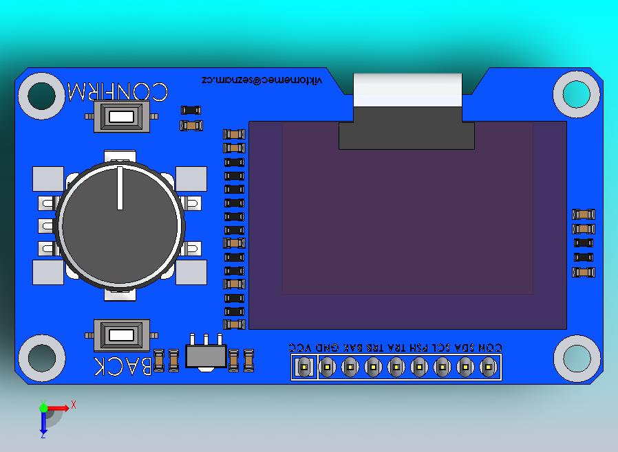 Estardyn 1.3 OLED模块SH1116驱动器，EC11编码器，I2C接口，3.3V，128x64